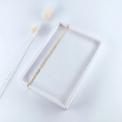 Παραλληλόγραμμος δίσκος πορσελάνης με φύλλα χρυσού - Image 2