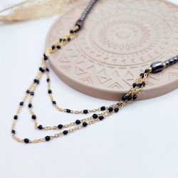 Κολιέ με τριπλή αλυσίδα και χάντρες αιματίτη - Image 4