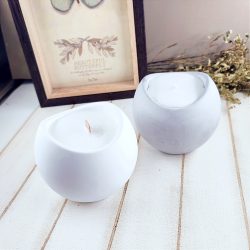 Φυτικό κερί σόγιας σε ασύμμετρο γκρι βάζο πορσελάνης - Image 3