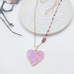 Κολιέ cyclamen μακρύ ατσάλι - Image 3