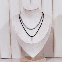 Διπλό κολιέ ατσάλι Δέλα - Image 2