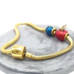 Βραχιόλι ατσάλι με ασφάλεια για charms 20 εκατοστά