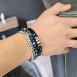Βραχιόλι δερμάτινο με μαγνητικό κούμπωμα - Image 2