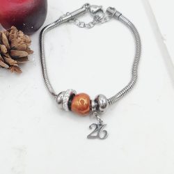 Βραχιόλι γούρι χοντρή αλυσίδα ατσάλι με charm - Image 2