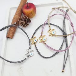 Βραχιόλι γούρι με μεταλλικό κορδόνι