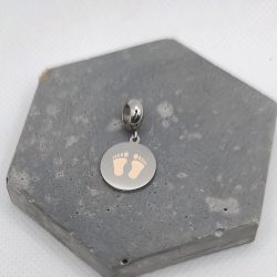 Κρεμαστό charm ατσάλι πατουσάκια με σμάλτο