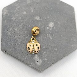 Κρεμαστό charm ατσάλι πασχαλίτσα με σμάλτο και στρας